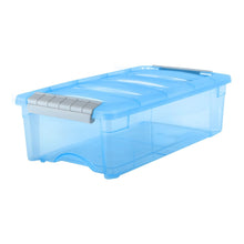 Load image into Gallery viewer, IRIS Stack &amp; Pull Storage Containers With Built-In Handles, 5 Quarts, 4 1/2in x 8in x 14 1/8in, Blue, Case Of 10
