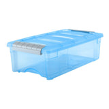IRIS Stack & Pull Storage Containers With Built-In Handles, 5 Quarts, 4 1/2in x 8in x 14 1/8in, Blue, Case Of 10
