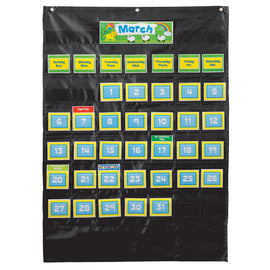 Carson-Dellosa Deluxe Calendar Pocket Chart, 25in x 35in, Black, Grades Pre-K - 8