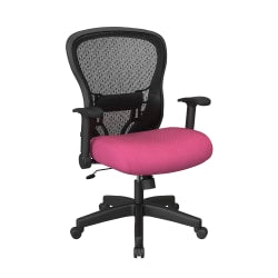 Office Star Deluxe R2 Ergonomic SpaceGrid Mid-Back Managers Chair, Pink