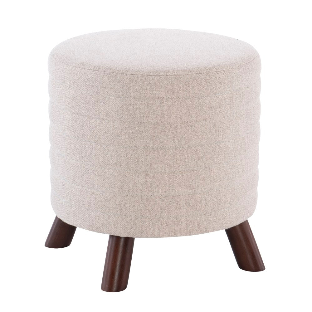 Linon Ramath Round Stool, Beige