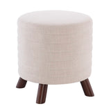 Linon Ramath Round Stool, Beige