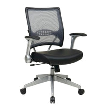 Load image into Gallery viewer, Office Star Space Seating 67 Series Ergonomic Air Grid/Bonded Leather Mid-Back Chair, Black