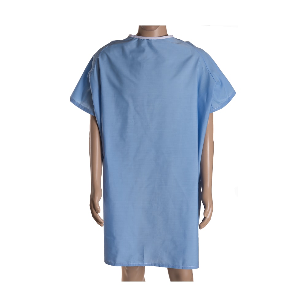 DMI Convalescent Gown With Hook-And-Loop Closures, X-Large, Blue