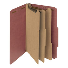 Load image into Gallery viewer, Smead Pressboard Classification Folders, 3 Dividers, Legal Size, 100% Recycled, Red, Box Of 10