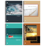 Inkology Spiral Notebooks, 8in x 10-1/2in, College Ruled, 140 Pages (70 Sheets), Inspirational Quotes, Pack Of 12 Notebooks