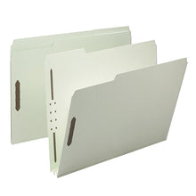 Load image into Gallery viewer, Smead Pressboard Fastener Folders, 2in Expansion, Letter Size, 100% Recycled, Gray/Green, Pack Of 25