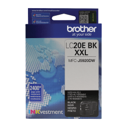 Brother LC20 Black Extra-High-Yield Ink Cartridge, LC20EBKS Environmental Program