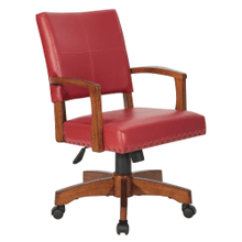 Load image into Gallery viewer, Office Star Deluxe Ergonomic Wood Mid-Back Bankers Chair, Red
