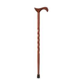 Brazos Walking Sticks Twisted Oak Walking Cane With Derby Handle, 37in, Red