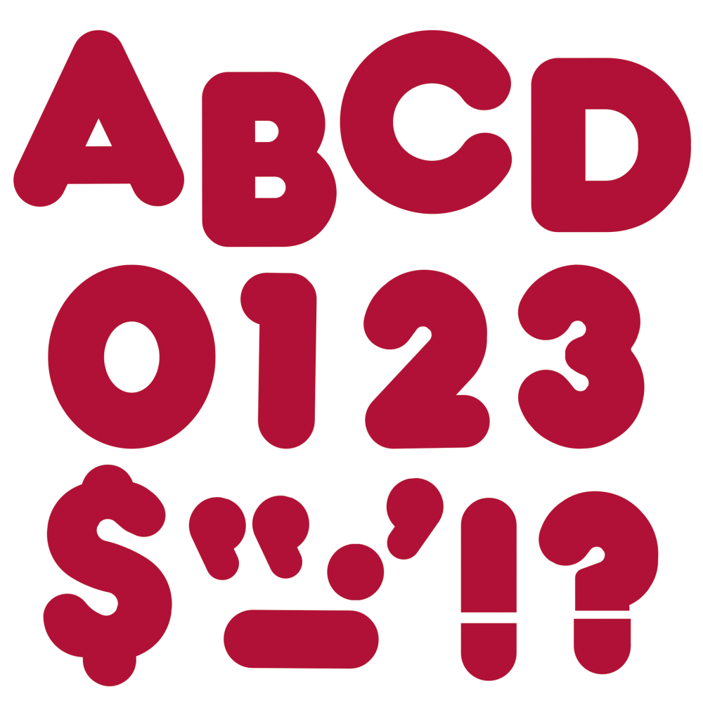 TREND Ready Letters, Casual, 4in, Maroon, Pack Of 72