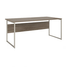 Load image into Gallery viewer, Bush Business Furniture Hybrid 72inW x 36inD Computer Table Desk With Metal Legs, Modern Hickory, Standard Delivery