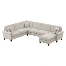 Load image into Gallery viewer, Bush Furniture Coventry 128inW U-Shaped Sectional Couch With Reversible Chaise Lounge, Light Beige, Standard Delivery