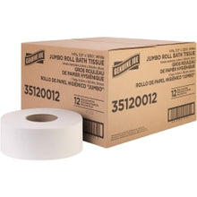 Load image into Gallery viewer, Genuine Joe 1-ply Jumbo Roll Bath Tissue - 1 Ply - 3.63in x 1200 ft - 8.88in Roll Diameter - White - Fiber - 12 / Carton