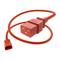 UNC Group - Power cable - IEC 60320 C14 to IEC 60320 C19 - 250 V - 15 A - 4 ft - red