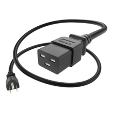 Load image into Gallery viewer, UNC Group - Power cable - NEMA 5-15P (P) to IEC 60320 C19 - 250 V - 15 A - 10 ft - black - North America