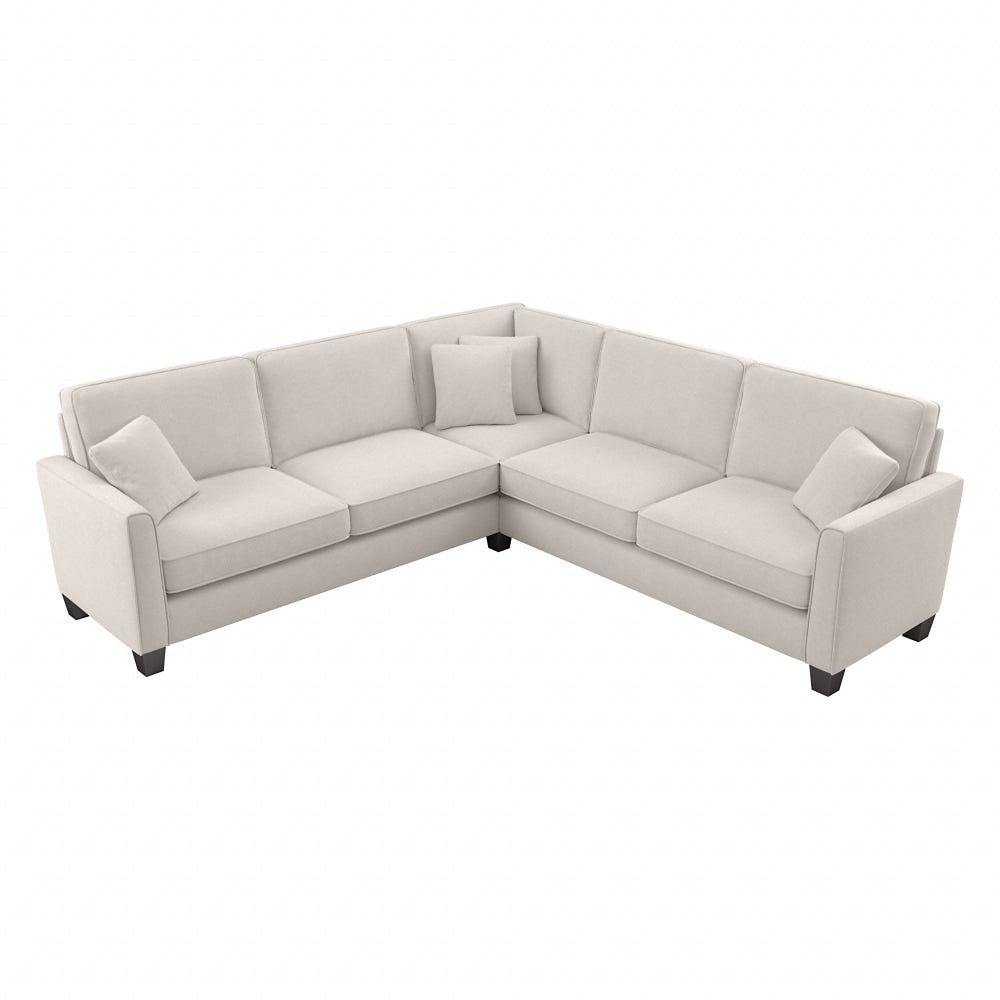 Bush Furniture Flare L-Shaped Sectional Couch, 35-3/4inH x 99-1/16inW x 99-1/16inD, Light Beige Microsuede Fabric, Standard Delivery