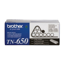 Brother TN-650 Black High Yield Toner Cartridge, TN-650BK