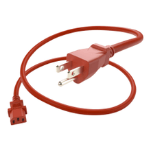 Load image into Gallery viewer, UNC Group - Power cable - NEMA 5-15P (M) to power IEC 60320 C13 - 125 V - 10 A - 2 ft - red