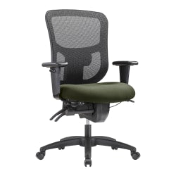 WorkPro 9500XL Series Big & Tall Ergonomic Mesh/Premium Fabric Mid-Back Chair, Black/Olive, BIFMA Compliant