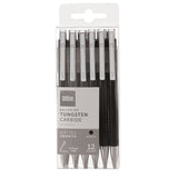 Office Depot Brand Tungsten Carbide Retractable Ballpoint Pens, Fine Point, 0.7 mm, Black Barrel, Black Ink, Pack Of 12 Pens