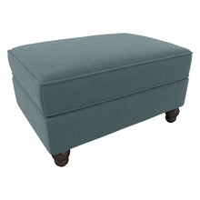 Load image into Gallery viewer, Bush Furniture Coventry Storage Ottoman, Turkish Blue Herringbone, Standard Delivery