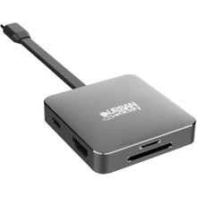 Load image into Gallery viewer, Urban Factory HUBEE LIGHT: 100W USB-C Mini Station - Memory Card Reader - SD, microSD - 100 W - USB Type C - 4K - 3840 x 2160 - 3 x USB Ports - 1 x USB 2.0 - 1 x USB 3.0 - USB Type-C - 1 x HDMI Ports - HDMI - VGA - Wired - Windows, macOS