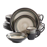 Gibson Elite Lewisville 16-Piece Dinnerware Set, Gray