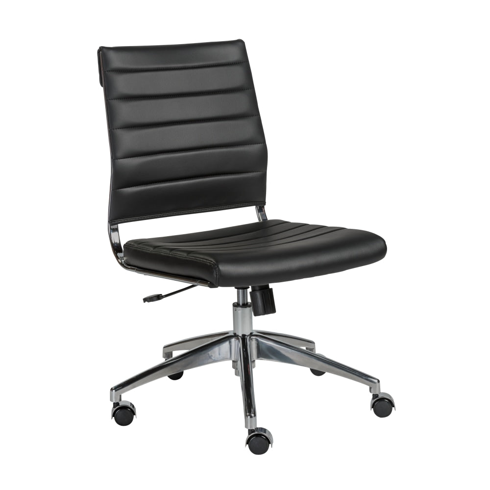 Eurostyle Axel Armless Faux Leather Low-Back Commercial Office Chair, Black