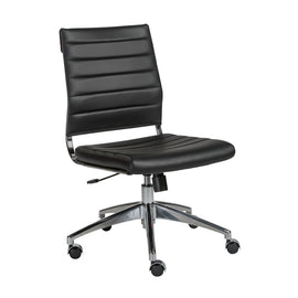 Eurostyle Axel Armless Faux Leather Low-Back Commercial Office Chair, Black