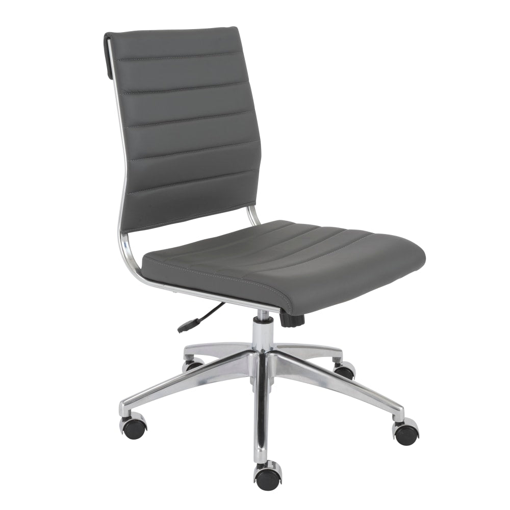 Eurostyle Axel Armless Faux Leather Low-Back Commercial Office Chair, Gray