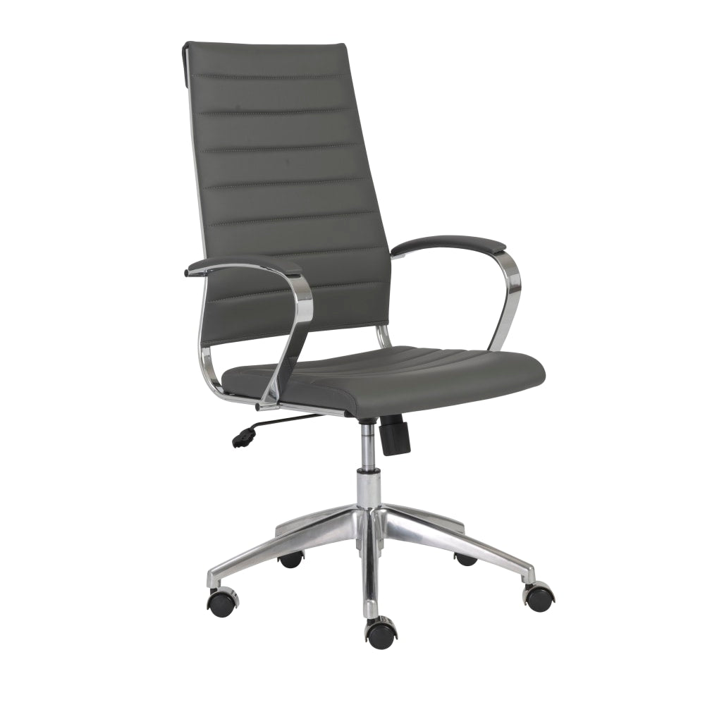 Eurostyle Axel Faux Leather High-Back Commercial Office Chair, Gray
