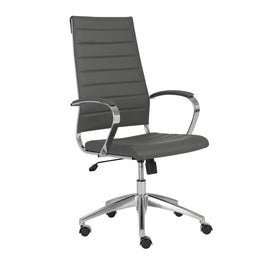 Eurostyle Axel Faux Leather High-Back Commercial Office Chair, Gray