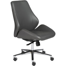 Load image into Gallery viewer, Eurostyle Bergen Armless Faux Leather Low-Back Commercial Office Chair, Chrome/Gray