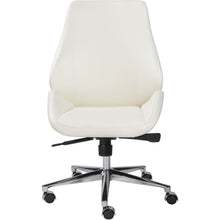 Load image into Gallery viewer, Eurostyle Bergen Armless Faux Leather Low-Back Commercial Office Chair, Chrome/White