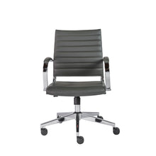 Load image into Gallery viewer, Eurostyle Brooklyn Faux Leather Low-Back Commercial Office Chair, Chrome/Gray