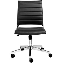 Load image into Gallery viewer, Eurostyle Brooklyn Armless Faux Leather Low-Back Commercial Office Chair, Black/Chrome
