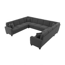 Load image into Gallery viewer, Bush Furniture Stockton 137inW U-Shaped Sectional Couch, Charcoal Gray Herringbone, Standard Delivery