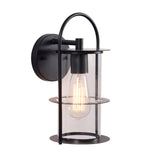 Kenroy Home Halo Outdoor Lantern, 6inW, Black/Clear