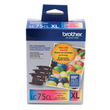 Load image into Gallery viewer, Brother LC75 Cyan, Magenta, Yellow Ink Cartridges, Pack Of 3, LC753PKS