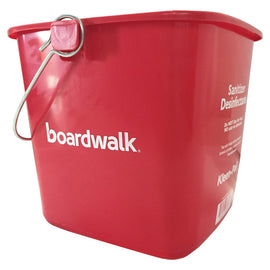 Boardwalk Sanitizing Bucket, 6 Qt, Red