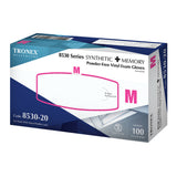 Tronex Synthetic + Memory Powder-Free Vinyl Exam Gloves, Medium, Natural, Pack Of 100 Gloves