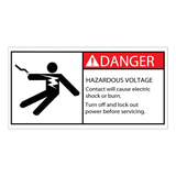 Tape Logic Durable Rectangle Safety Labels, DSL513, 2in x 4in, Danger Hazardous Voltage, Roll Of 25 Labels