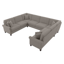 Load image into Gallery viewer, Bush Furniture Coventry 125inW U-Shaped Sectional Couch, Beige Herringbone, Standard Delivery