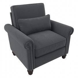 Bush Furniture Coventry Accent Chair With Arms, Dark Gray, Standard Delivery