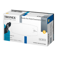Load image into Gallery viewer, Tronex Fingertip-Textured Powder-Free Nitrile Exam Gloves, Small, Black, Pack Of 100 Gloves