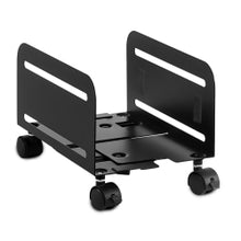 Load image into Gallery viewer, Mount-It! MI-7153 Rolling CPU Stand, 6.88inH x 10.25inW x 5inD, Black