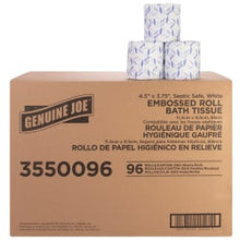 Load image into Gallery viewer, Genuine Joe 2-ply Bath Tissue - 2 Ply - 4.50in x 3in - 500 Sheets/Roll - White - Fiber - Perforated, Absorbent, Soft - For Bathroom, Restroom - 96 / Carton