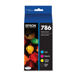 Epson 786 DuraBrite Black And Cyan, Magenta, Yellow Ink Cartridges, Pack Of 4, T786120-BCS