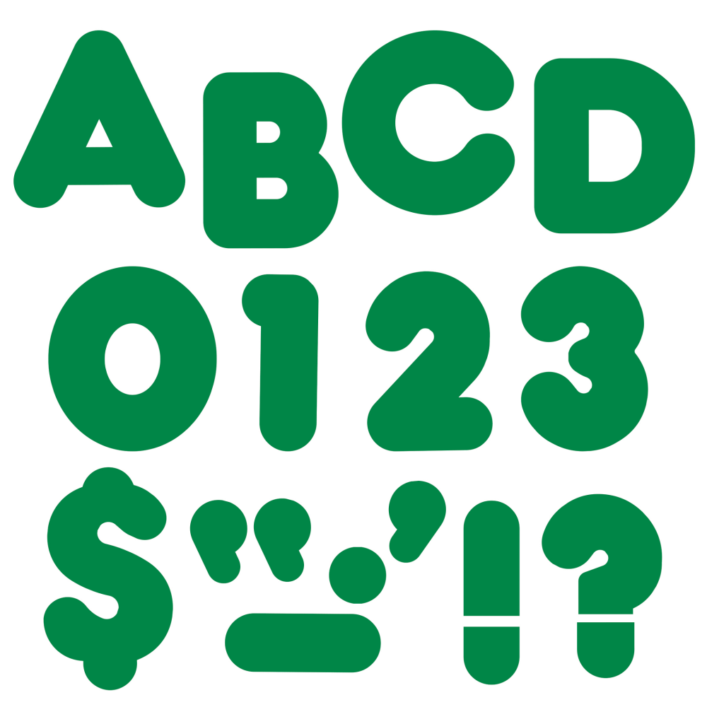 TREND Ready Letters, Casual Uppercase, 4in, Kelly Green, Pack Of 72